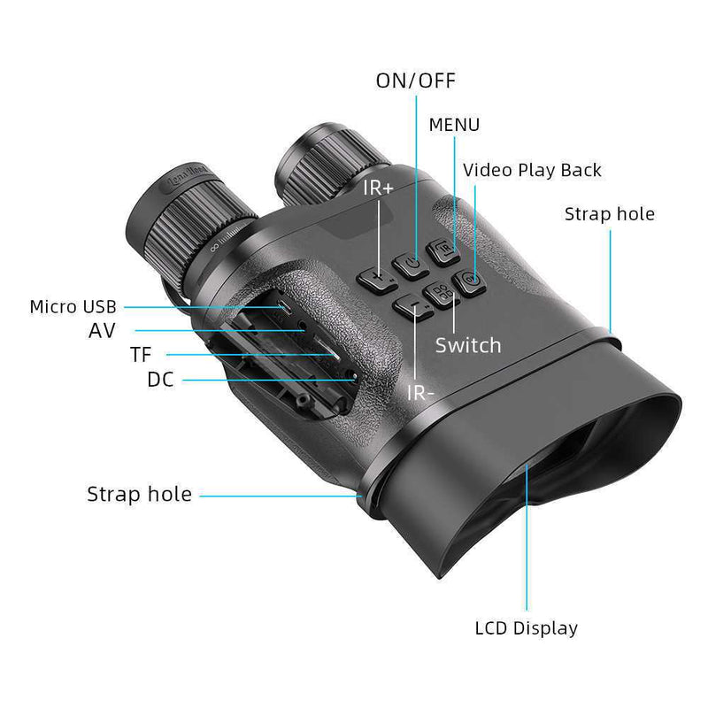 Binocular visión dual, nocturna y diurna, 3 niveles de iluminación IR, vigilancia nocturna, chile