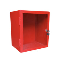 Caja metálica roja para emergencia con cerradura, indispensable para mantener accesorios de emergencia al mejor alcance