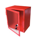 Caja metálica roja para emergencia con cerradura, indispensable para mantener accesorios de emergencia al mejor alcance