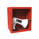 Caja metálica roja para emergencia con megáfono CT1006, indispensable para mantener accesorios de emergencia al mejor alcance