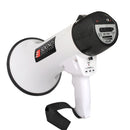 Megáfono de 30w Recargable, Rango de alcance 500 metros, con sirena, micrófono, conexión USB y AUX. Incluye cargador a 220V.