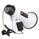 Megáfono de 30w Recargable, Rango de alcance 500 metros, con sirena, micrófono, conexión USB y AUX. Incluye cargador a 220V.