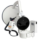 Megáfono de 60w Recargable, Rango de alcance 1500 mts, con sirena, micrófono, conexión USB y AUX. Incluye cargador 220V y 12V