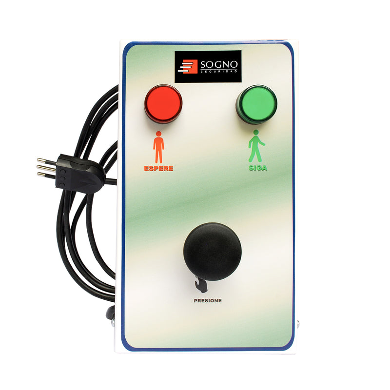 Semáforo de Control Aleatorio para Uso interior, Conexión a 220V, Incluye un pulsador (botonera) que da inicio al ciclo