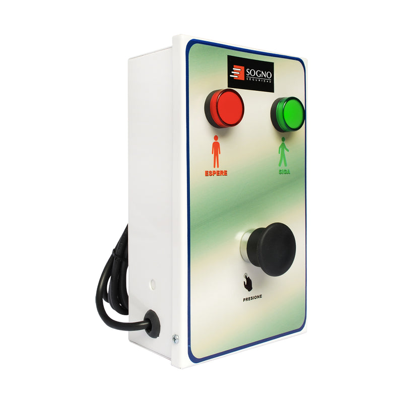 Semáforo de Control Aleatorio para Uso interior, Conexión a 220V, Incluye un pulsador (botonera) que da inicio al ciclo