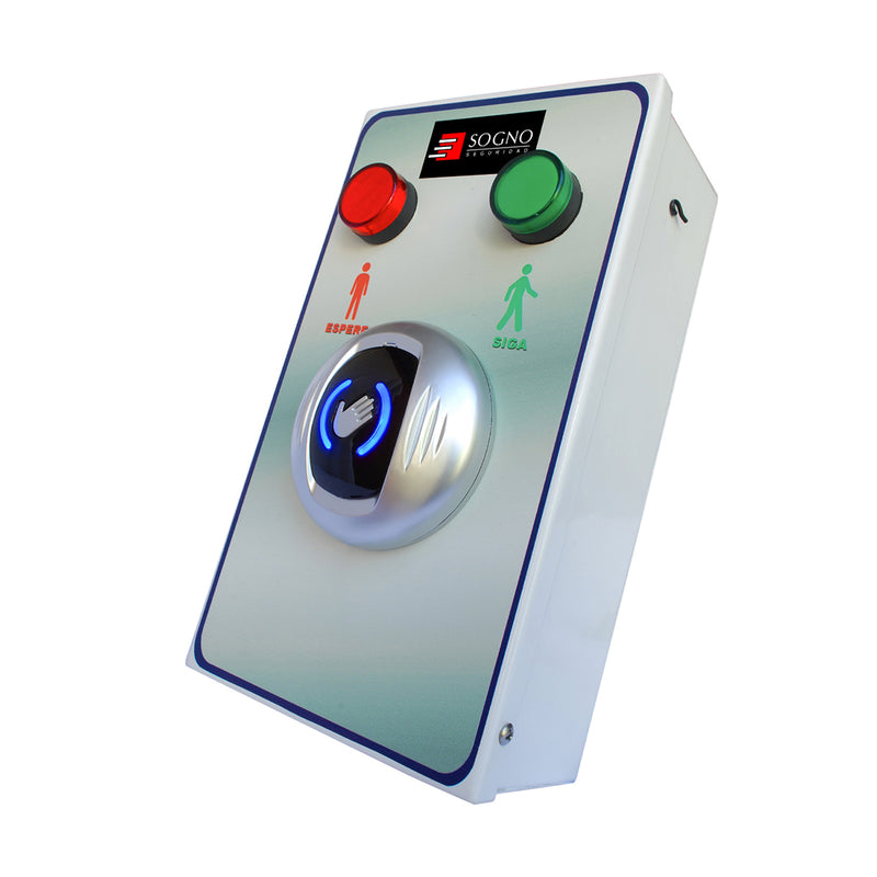 Semáforo de Control Aleatorio con Boton No-Touch, Conexión a 220v, Cuenta con un sensor, Distancia máxima de la mano 25 cm