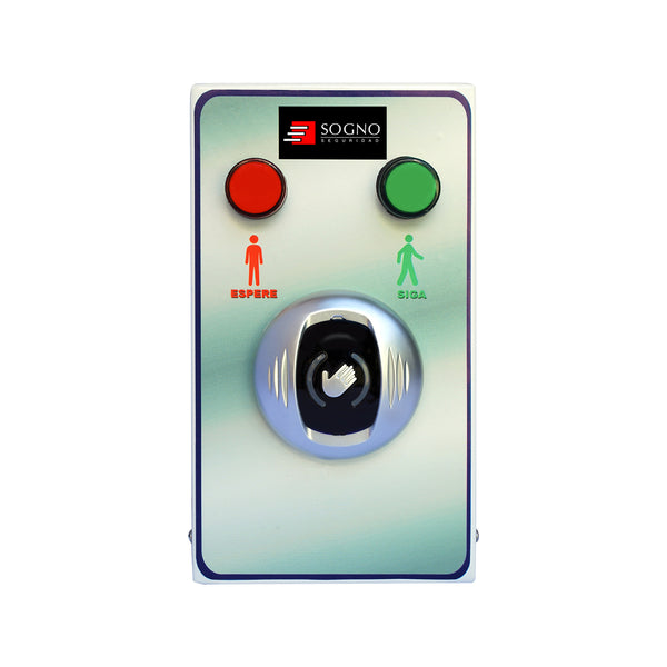 Semáforo de Control Aleatorio con Boton No-Touch, Conexión a 220v, Cuenta con un sensor, Distancia máxima de la mano 25 cm