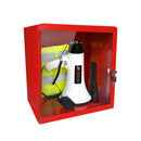 Caja Metálica de Emergencia con Megáfono, Chaleco Reflectante y Linterna Recargable