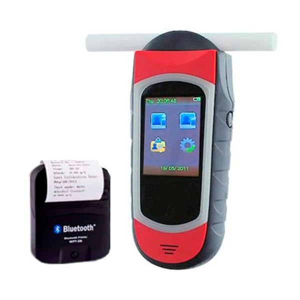 Alcotest con Impresora Bluetooth con paquete de 500 boquillas incluidas, Almacenamiento de hasta 2.000 resultados