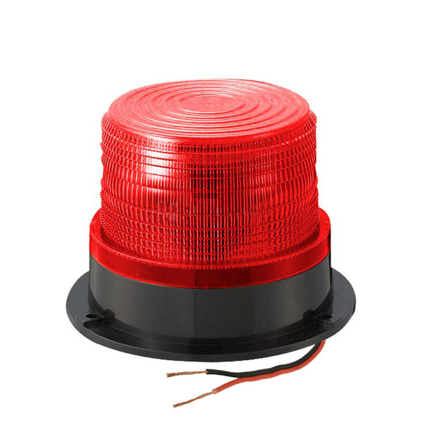 Baliza cilíndrica de color rojo para acceso vehicular, PVC de alta resistencia, Conexión a 220v, Iluminación estroboscópica