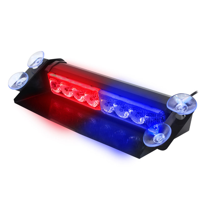 Baliza LED para Parabrisas de color rojo-azul, 3 de modos de iluminación, estroboscópica, fija y alternativa, Conexion a 12v