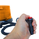 Baliza cilíndrica con base magnética de color ámbar, 2 modos de iluminación, estroboscópica y giratoria, Conexión a 12v