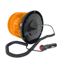 Baliza cilíndrica con base magnética de color ámbar, 2 modos de iluminación, estroboscópica y giratoria, Conexión a 12v