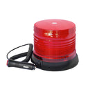 Baliza cilíndrica con base magnética de color rojo, 2 modos de iluminación, estroboscópica y giratoria, Conexión a 12v