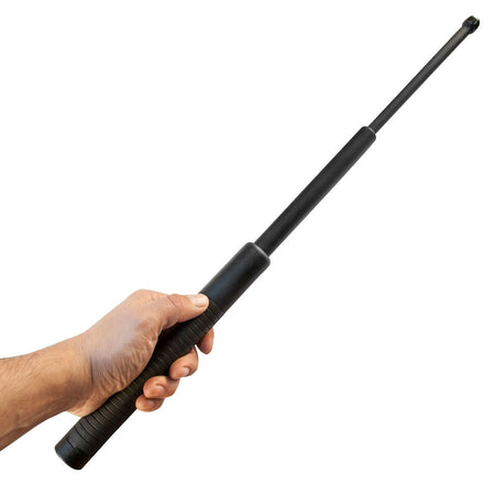 Bastón retráctil, Material de polímero cubierto con policarbonato resistente y empuñadura de goma con funda de transporte