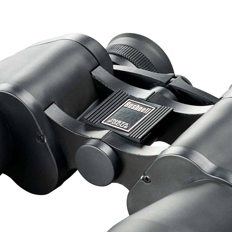 Binocular de visión diurna marca Bushnell, Magnificación de 10x, Rango de alcance de 1000 metros, hecho de metal y caucho