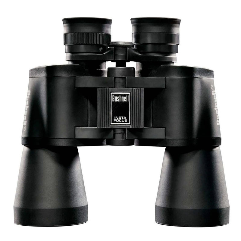 Binocular de visión diurna marca Bushnell, Magnificación de 10x, Rango de alcance de 1000 metros, hecho de metal y caucho