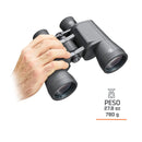 Binocular de visión diurna marca Bushnell, Magnificación de 10x, Rango de alcance de 900 metros, hecho de metal y caucho