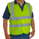 Chaleco vial reflectante de color verde con cintas de alta visibilidad 