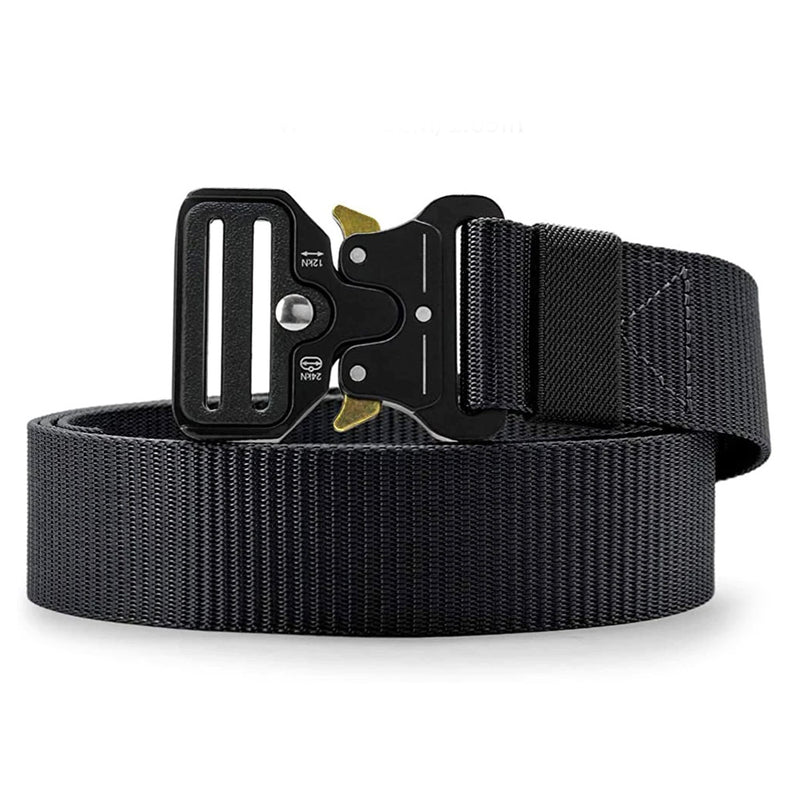 Cinturón Ajustable Táctico, Material de nylon y poliester con hebilla de metal, estilo casual o militar 