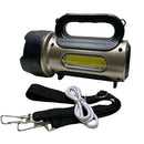 Foco LED Recargable con Panel Solar, Rango de Alcance de 300 metros con 2 modos de enfoque, lateral y frontal