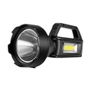 Foco LED Recargable con Puerto USB, Rango de alcance de 150 metros con 2 modos de enfoque, lateral y frontal