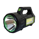 Foco LED Recargable con Panel Solar, Rango de Alcance de 300 metros con 2 modos de enfoque, lateral y frontal