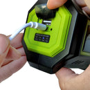 Foco LED Recargable con Panel Solar, Rango de Alcance de 300 metros con 2 modos de enfoque, lateral y frontal