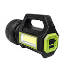 Foco LED Recargable con Panel Solar, Rango de Alcance de 300 metros con 2 modos de enfoque, lateral y frontal